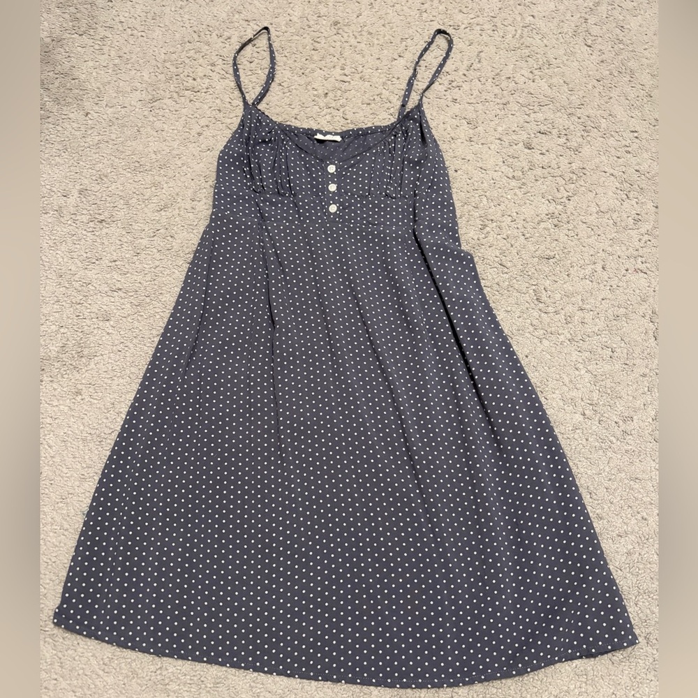 John Galt Ash Blue Polka Dot Dress